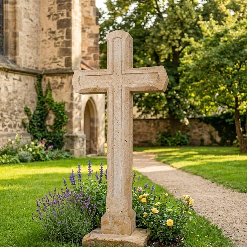 Náboženský kříž z umělého pískovce 105 cm