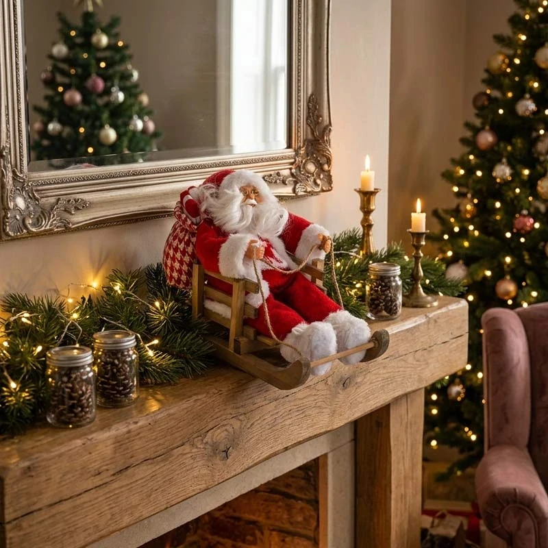 Vánoční dekorace Santa Claus na saních