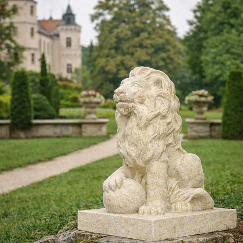 Socha lva s tlapou na kouli 35cm