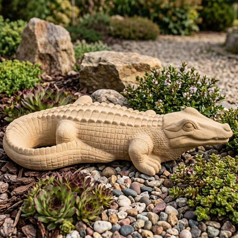 Socha krokodýla z umělého pískovce