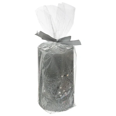 Stříbrná dekorativní svíčka 12 cm