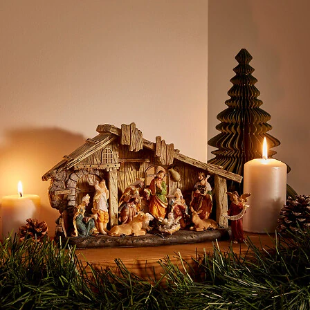 LED svítící betlém 11 figurek