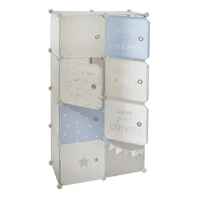 Modro-šedá skladovací skříňka