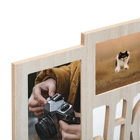 Dřevěný fotorámeček na více fotek HOME