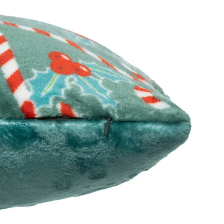 Vánoční zelený dekorativní polštář Holly