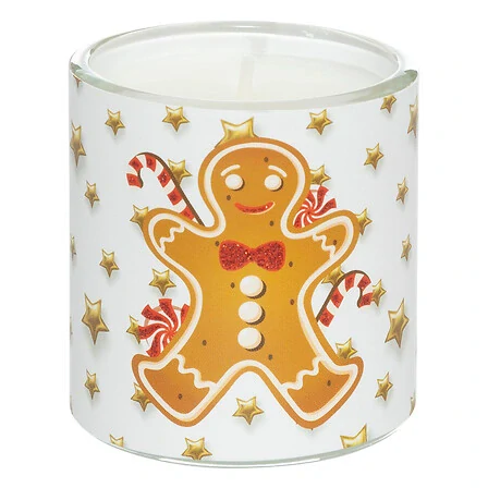 Dárková sada 3 vánočních vonných svíček - perníček 3x45 g