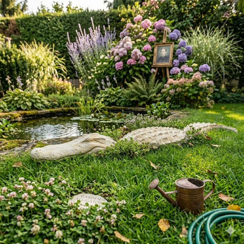 Zahradní dekorace krokodýl - třídílný