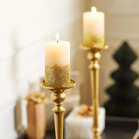 Zlatá dekorativní svíčka 12 cm