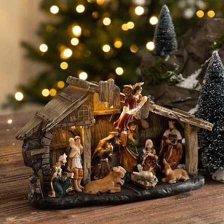 LED svítící betlém 11 figurek