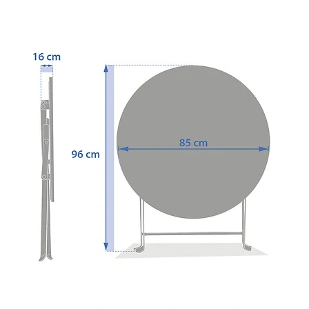 Velký skládací kulatý zahradní stůl Greensboro