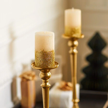 Zlatá dekorativní svíčka 12 cm