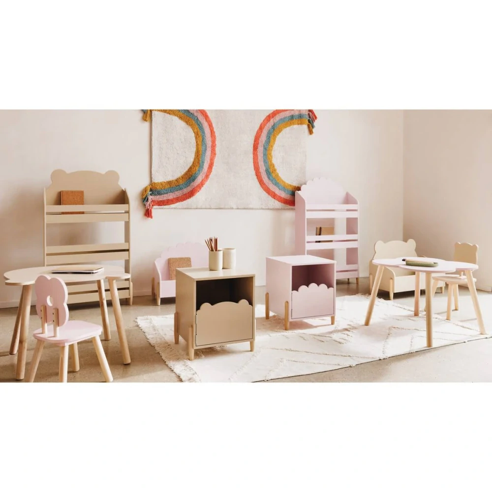 Dětská růžová knihovna kytička