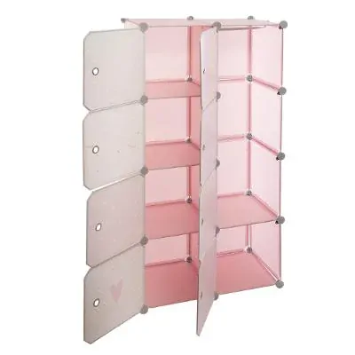 Růžová skladovací skříňka