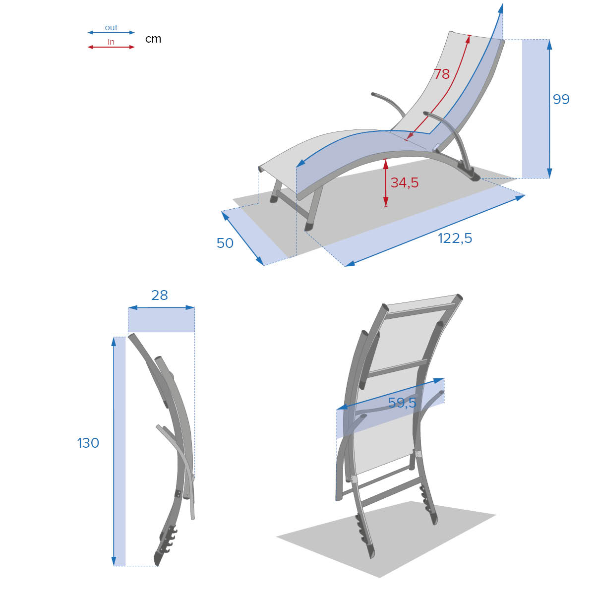 Polohovací lehátko Samba bordó II. Jakost