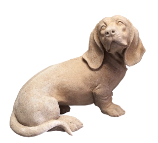 Socha jezevčíka z umělého pískovce