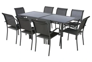 Rozkládací zahradní stůl PIAZZA - 8 míst (grafitově šedý)