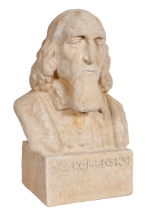 Busta Jana Ámose Komenského z umělého pískovce