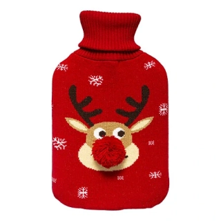 Zahřívací láhev termofor 1,7 l – vánoční edice se sobem