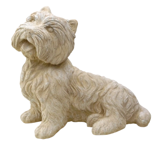 Socha pejska Westíka z umělého pískovce