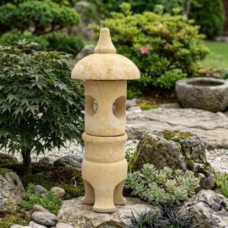Japonská svítilna z umělého pískovce 51 cm