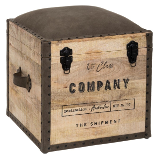 Dřevěný taburet s úložným prostorem Colonial