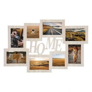 Dřevěný fotorámeček na více fotek HOME