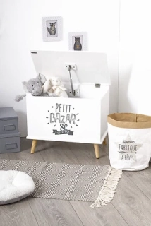 Bílá výklopná úložná truhla Petit