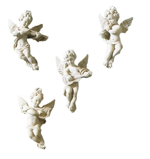 Set hudebních andílků z umělého pískovce
